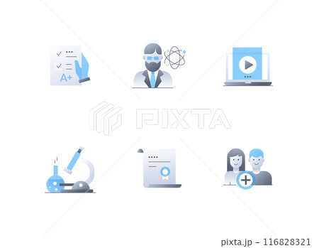 Academic success and knowledge - flat design style icons set 116828321