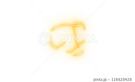 黄色　アニメ風　稲妻 116828428