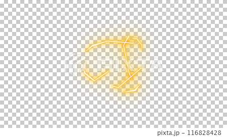 黄色　アニメ風　稲妻 116828428