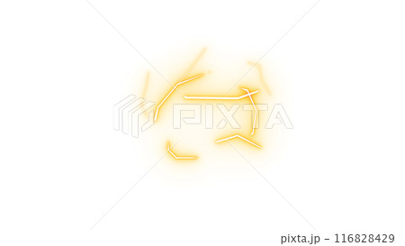 黄色　アニメ風　稲妻 116828429