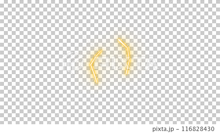 黄色　アニメ風　稲妻 116828430