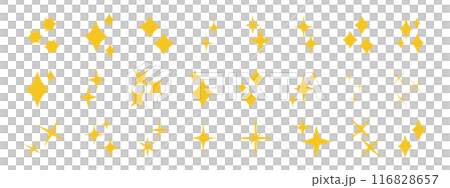 A cute icon set of sparkling stars, decorated in yellow, gold, and orange A cute icon set of sparkling stars, decorated in yellow, gold, and orange 116828657