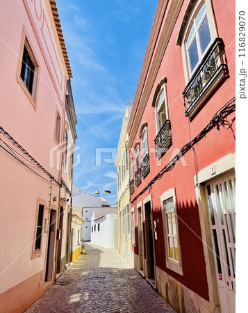 On the narrow street in Loule , Algarve, Portugal, Europe 116829070