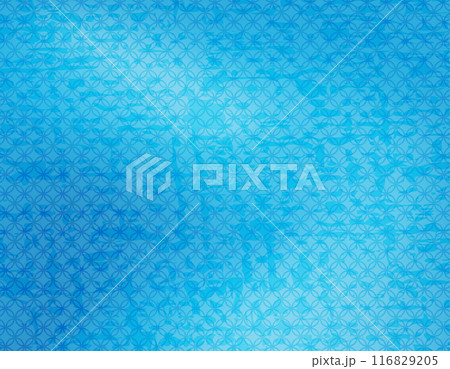 七宝柄文様　ブルーのグラデーション背景イラスト 116829205