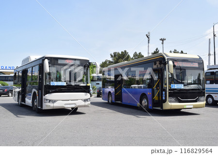 ウズベキスタン・サマルカンドの路線バス(中国製EVバス) ウズベキスタン・サマルカンドの路線バス(中国製EVバス) 116829564