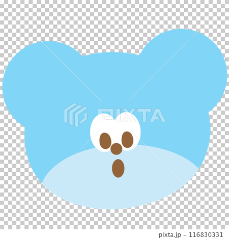 Teddy bear with shocking expression for cartoon, character, comic, mascot, cute patches, plush toy, doll, brooch, animal, shirt print, zoo, kid, toddler, baby, children, logo, icon, post card, emotion 116830331