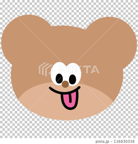 Teddy bear, tongue out for cartoon, character, comic, mascot, cute patches, plush toy, doll, brooch, animal, shirt print, zoo, kid, toddler, baby, children, logo, icon, card, emotion, yummy expression 116830338