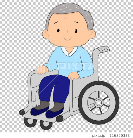 Elderly man sitting in a wheelchair Elderly man sitting in a wheelchair 116830388