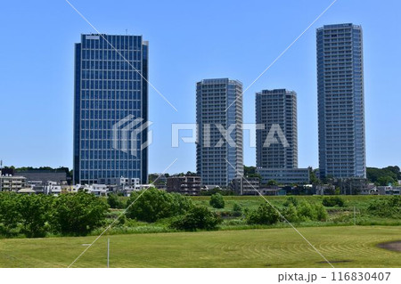 晴れた日の二子玉川のビル 116830407