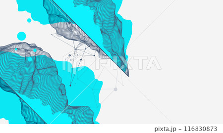 Abstract wireframe mountain background. Modern science or technology art elements. Surface illustration. Hand drawn vector. Abstract wireframe mountain background. Modern science or technology art elements. Surface illustration. Hand drawn vector. 116830873