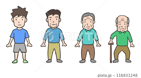 年代別の男性、加齢と老化のイメージ 116831248