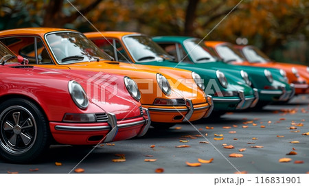 Cars standing in a row Cars standing in a row 116831901