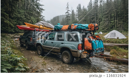 Family SUV on a Camping Trip Family SUV on a Camping Trip 116831924