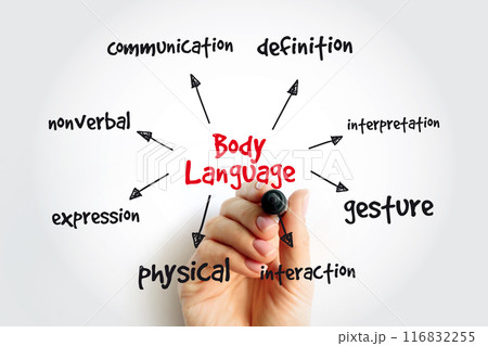 Body Language mind map with marker, concept for presentations and reports 116832255