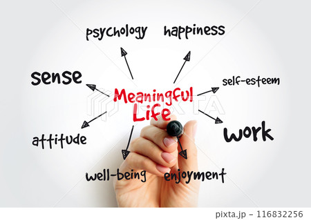 Meaningful Life mind map with marker, concept for presentations and reports 116832256