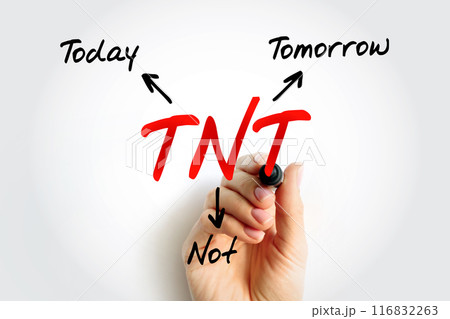 TNT - Today Not Tomorrow acronym, business concept background 116832263