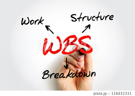 WBS Work Breakdown Structure - deliverable-oriented breakdown of a project into smaller components, acronym text concept background WBS Work Breakdown Structure - deliverable-oriented breakdown of a project into smaller components, acronym text concept background 116832331