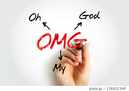 OMG - Oh My God acronym, concept background OMG - Oh My God acronym, concept background 116832340