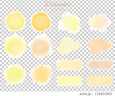 Watercolor texture icon set orange Watercolor texture icon set orange 116832663