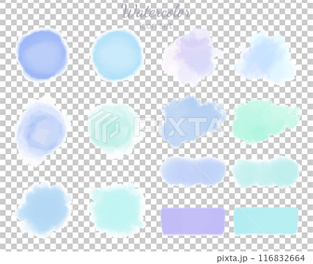Watercolor texture icon set blue 116832664