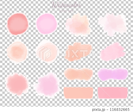 Watercolor texture icon set pink 116832665