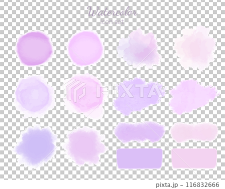 Watercolor texture icon set Purple series Watercolor texture icon set Purple series 116832666