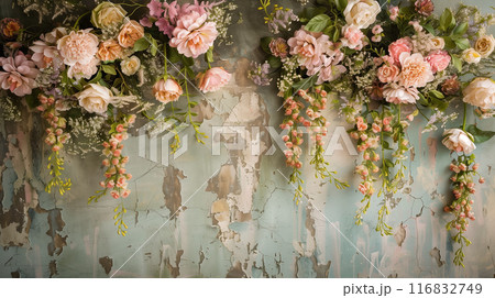 ヴィンテージな結婚式の花の背景 116832749