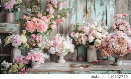 ヴィンテージな結婚式の花の背景 116832750