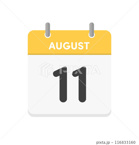 8月11日・August 11の日めくりカレンダーのアイコン - 8/11の日付入りの暦のデザイン素 8月11日・August 11の日めくりカレンダーのアイコン - 8/11の日付入りの暦のデザイン素 116833160