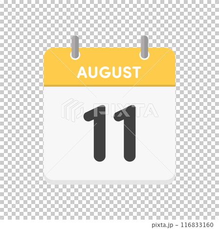 8月11日・August 11の日めくりカレンダーのアイコン - 8/11の日付入りの暦のデザイン素 8月11日・August 11の日めくりカレンダーのアイコン - 8/11の日付入りの暦のデザイン素 116833160