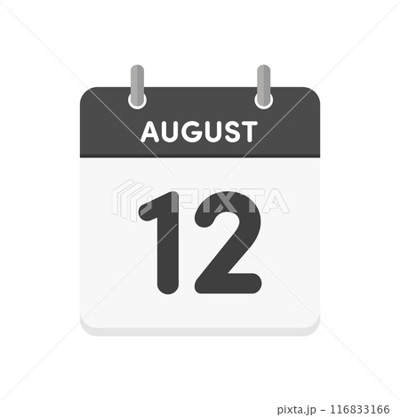8月12日・August 12の日めくりカレンダーのアイコン - 8/12の日付入りの暦の素材 8月12日・August 12の日めくりカレンダーのアイコン - 8/12の日付入りの暦の素材 116833166