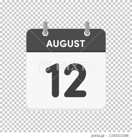 8月12日・August 12の日めくりカレンダーのアイコン - 8/12の日付入りの暦の素材 8月12日・August 12の日めくりカレンダーのアイコン - 8/12の日付入りの暦の素材 116833166