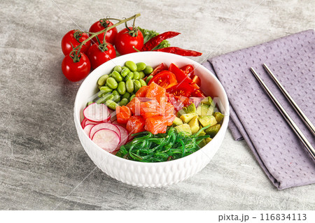 Hawaian cuisine - Poke with salmon 116834113