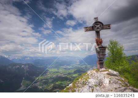 Mountain valley near Klettersteige am Jenner in Berchtesgaden National Par, Alps 116835243
