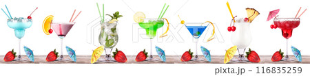 alcoholic cocktail on a vintage wooden table alcoholic cocktail on a vintage wooden table 116835259