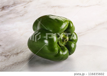 Raw green Bulgarian bell pepper Raw green Bulgarian bell pepper 116835602