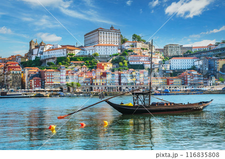 View of Porto city over Douro river. Porto, Vila Nova de Gaia, Portugal 116835808