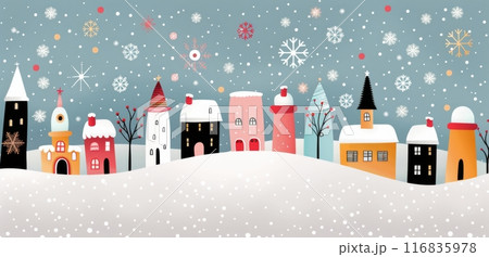 Snowy Night in a Small Town Snowy Night in a Small Town 116835978