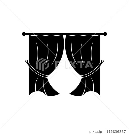 curtain illustration icon 116836287