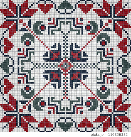 Mosaic tiles vector background 135 116836382