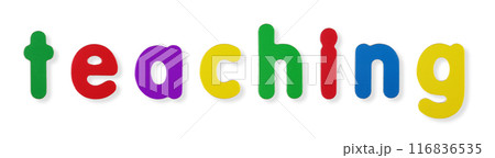 teaching word in coloured magnetic letters 116836535