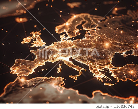 Abstract europe map showing international...のイラスト素材 [116836745] - PIXTA