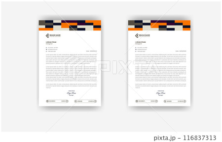 Modern corporate letterhead template design. Creative and Professional business letterhead design template.  116837313