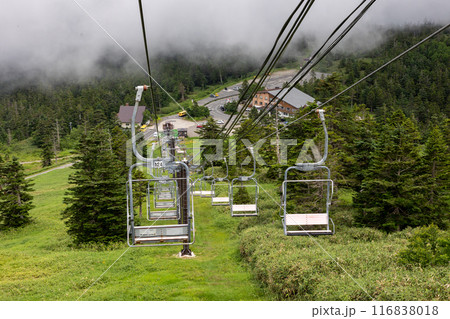 夏の志賀高原 渋峠ロマンスリフトからの風景 夏の志賀高原 渋峠ロマンスリフトからの風景 116838018