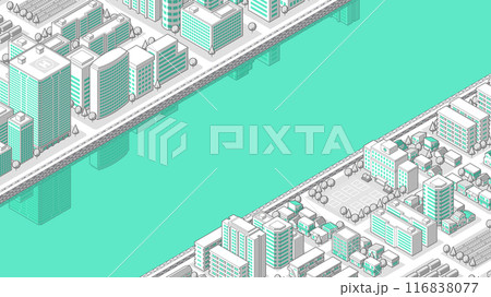 俯瞰から見た立体の街並みベクターイラスト 俯瞰から見た立体の街並みベクターイラスト 116838077