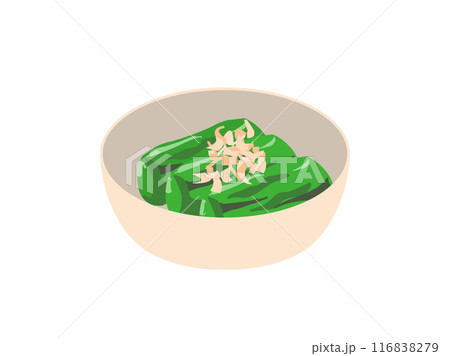ほうれん草のおひたしをイメージしたイラスト ほうれん草のおひたしをイメージしたイラスト 116838279