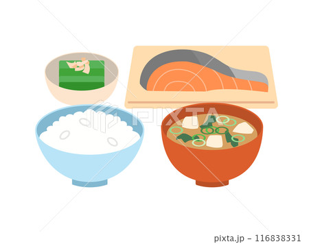 日本の朝食をイメージしたイラスト 日本の朝食をイメージしたイラスト 116838331
