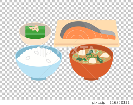 日本の朝食をイメージしたイラスト 日本の朝食をイメージしたイラスト 116838331