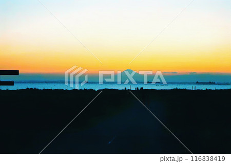 湘南平から見た湘南の夕景 湘南平から見た湘南の夕景 116838419