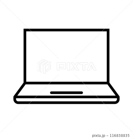 シンプルなノートパソコンのイラスト 116838835